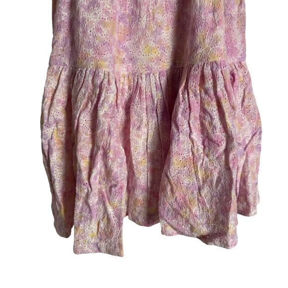 Sundress Marta Eyelet Tie Dye Square Neck A-Line Button Front Mini Dress Size M - Picture 4 of 11
